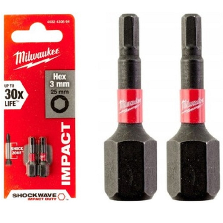 BİTS UÇ HEX3,0mm 25mm 2Lİ PKT SHOCKWAVE İMPACT