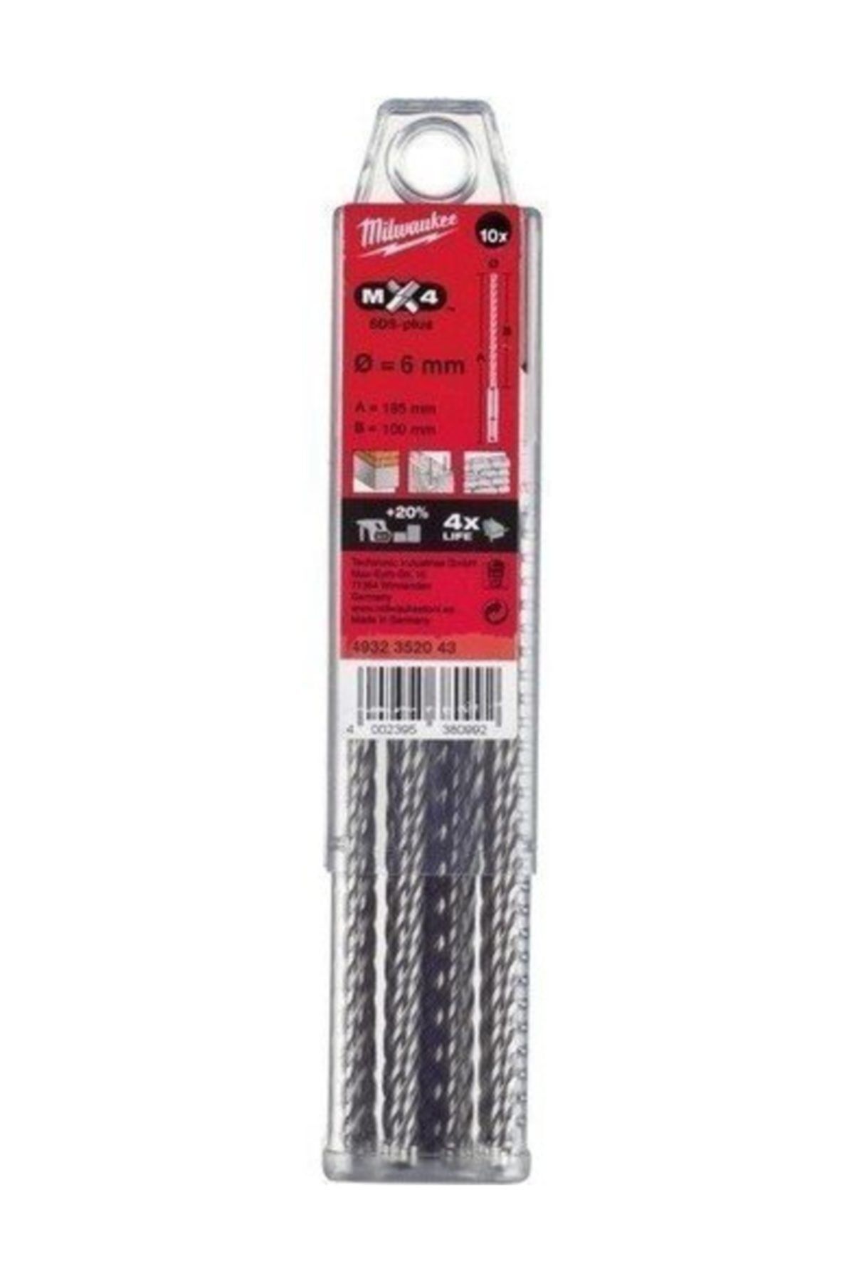 SDS-PLUS 6x165 MATKAP UCU MX4 SERİ 10LU PKT