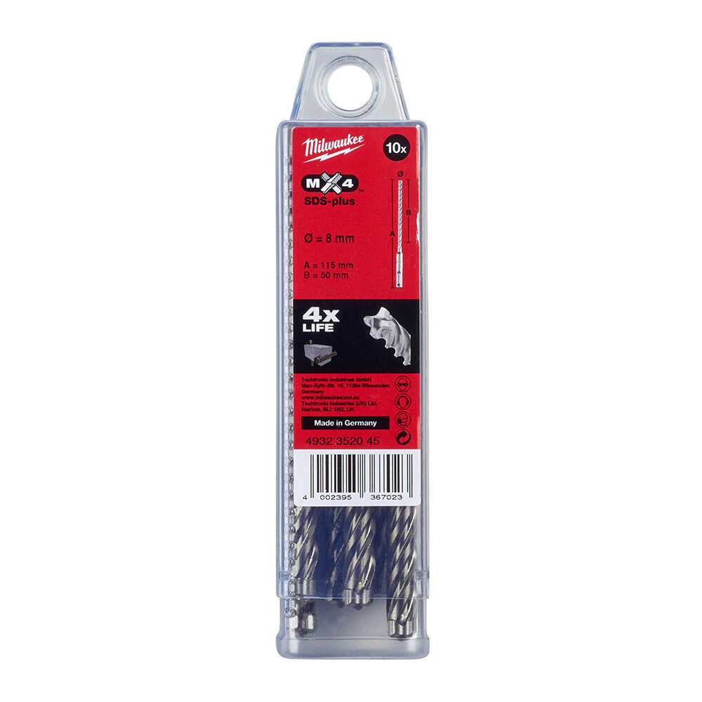 SDS-PLUS 8x115 MATKAP UCU MX4 SERİ 10LU PKT