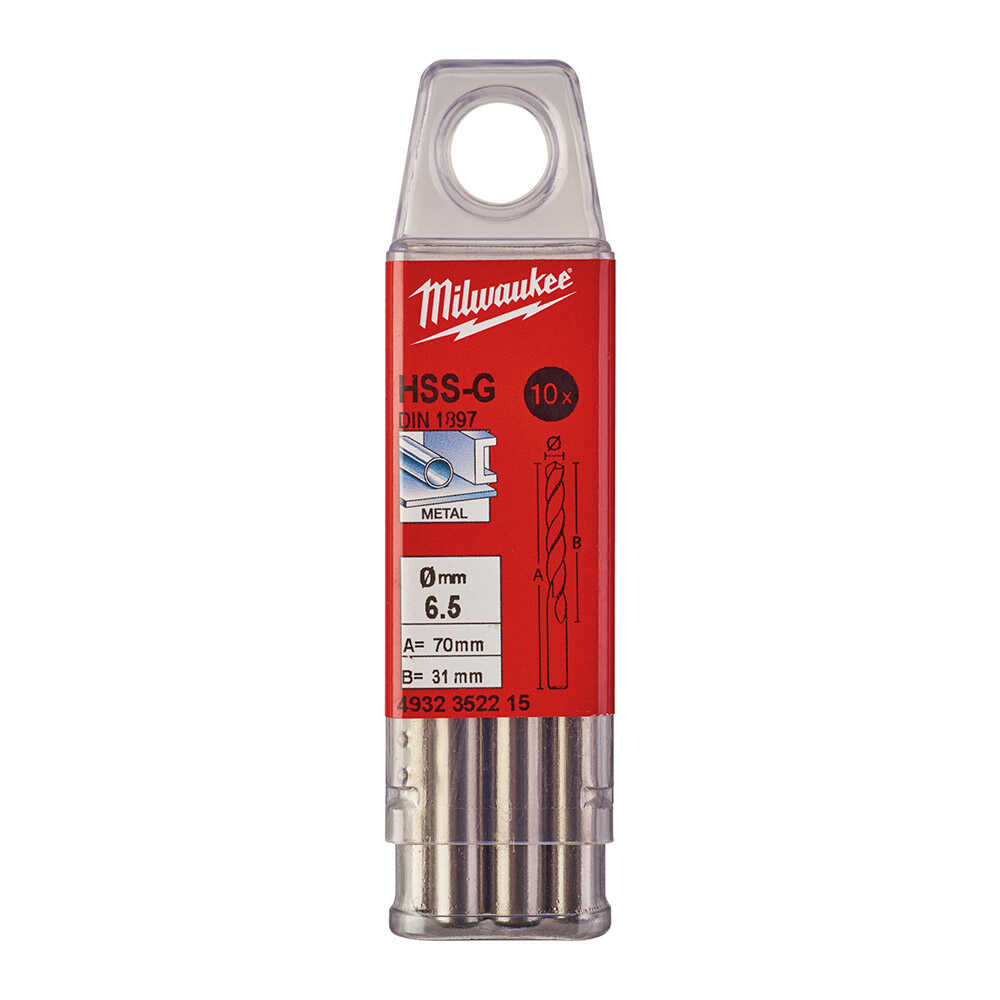 METAL MATKAP UCU HSS KISA SERİ 6,5 X 70 mm. 10LU