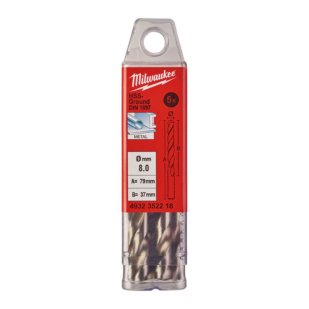 METAL MATKAP UCU HSS KISA SERİ 8,0 X 79 mm. 5Lİ