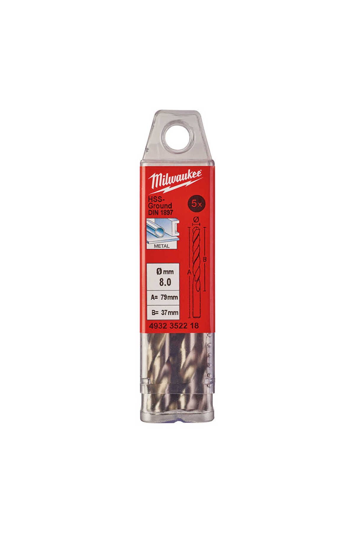 METAL MATKAP UCU HSS KISA SERİ 8,0 X 79 mm. 5Lİ