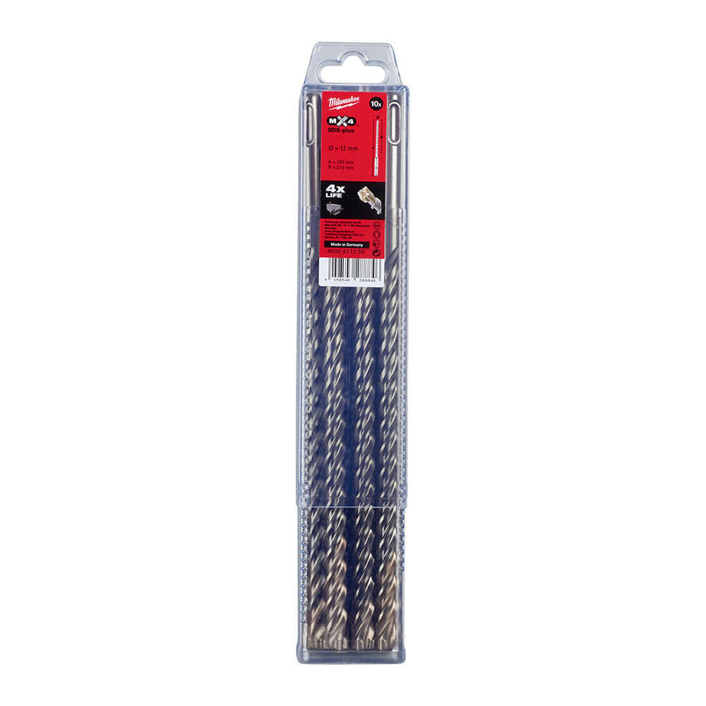 SDS-PLUS 12X260 ELMAS MATKAP UCU MX4 10'LU