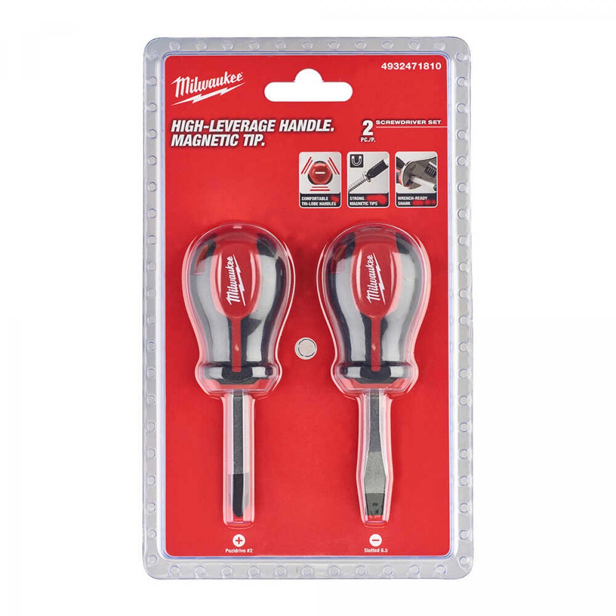 MİLWAUKEE Tri-Lobe topaç tornavida seti (2 parça ) PZ2 x 45mm / SL6.5 x 45mm 4932471810