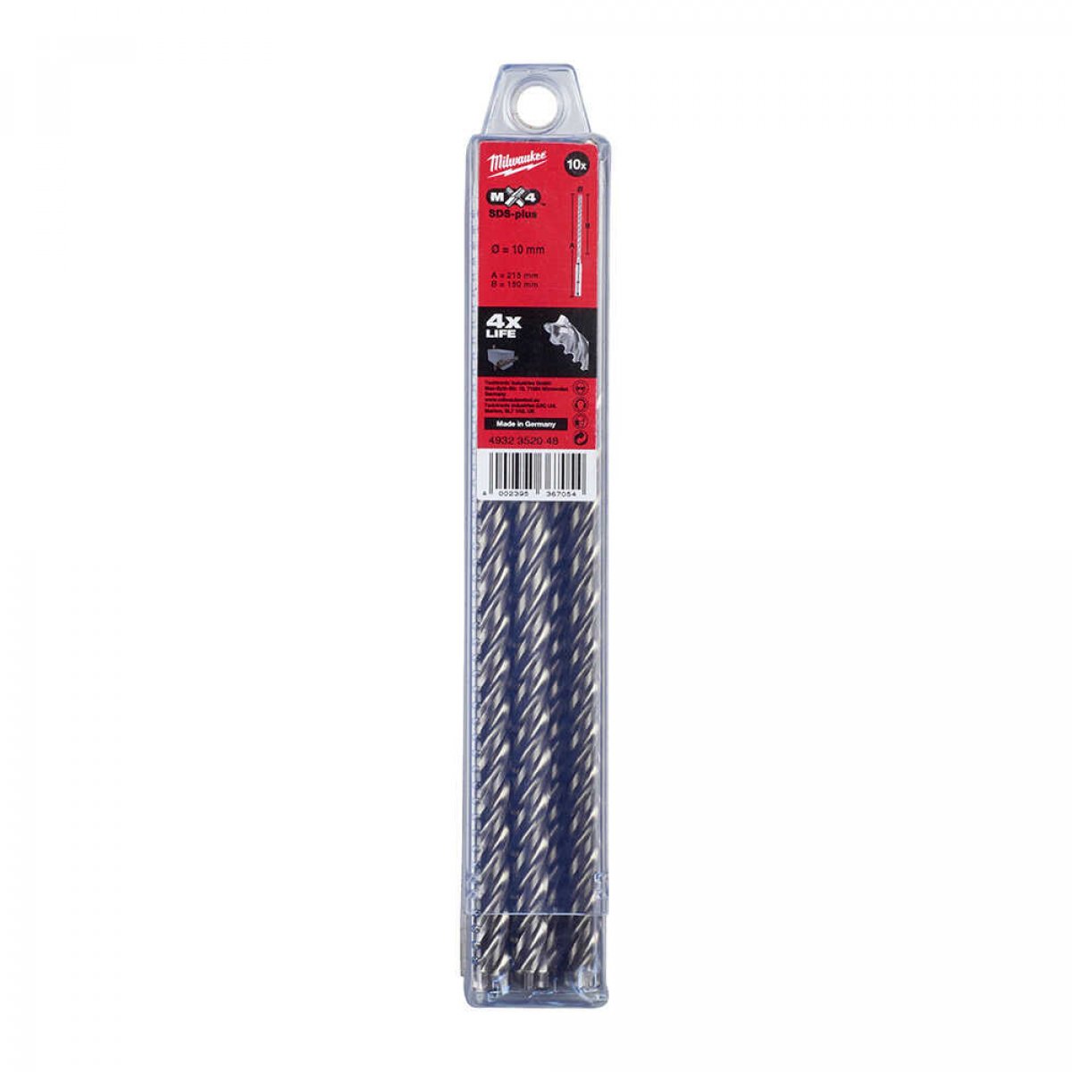SDS-PLUS 10x210 MATKAP UCU MX4 SERİ 10LU PKT